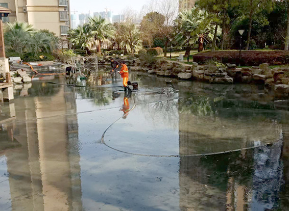 克什克腾景观池淤泥清理